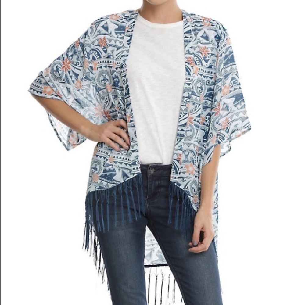 Disney Moana Maui fringe kimono